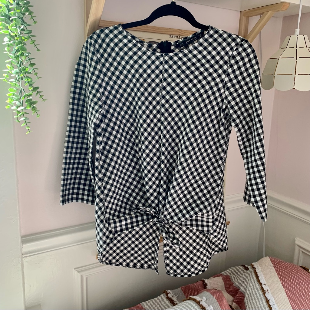Zara Basic Gingham Top